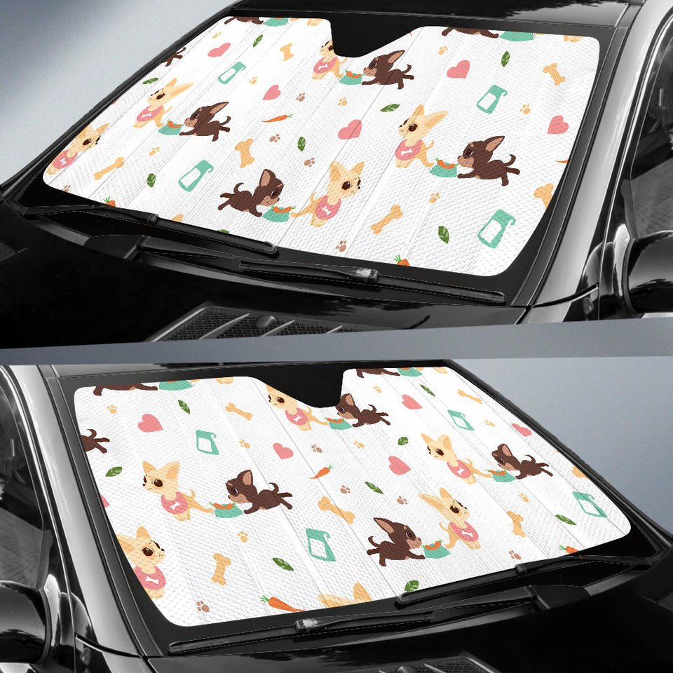 Cute Chihuahua Puppie Pattern Car Sun Shade