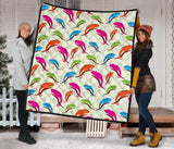 Colorful Chameleon Lizard Pattern Premium Quilt.