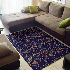 Eggplant Pattern Print Design 04 Area Rug