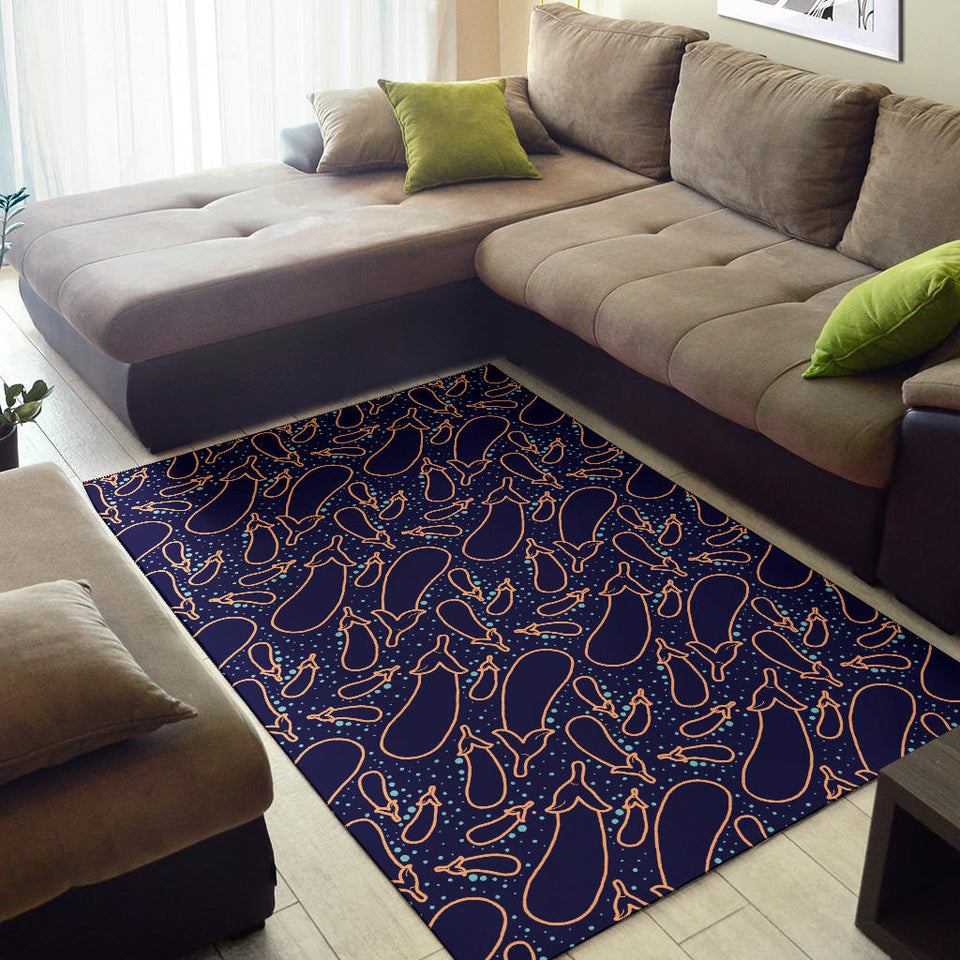 Eggplant Pattern Print Design 04 Area Rug