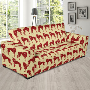 Greyhound Pattern Print Design 04 Sofa Slipcover