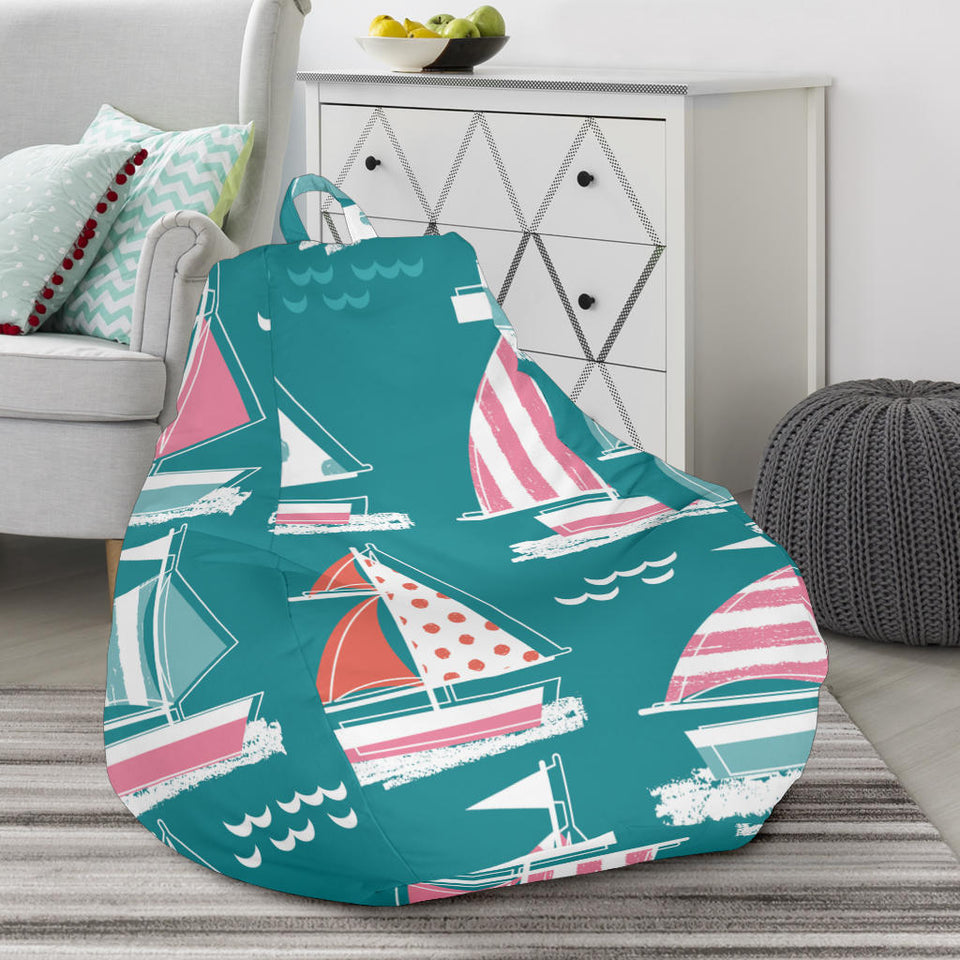 Cute Sailboat Pattern Bean Bag Cover
