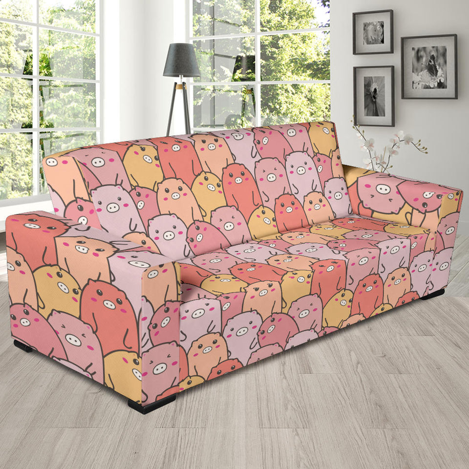 Pig Pattern Print Design 04  Sofa Slipcover