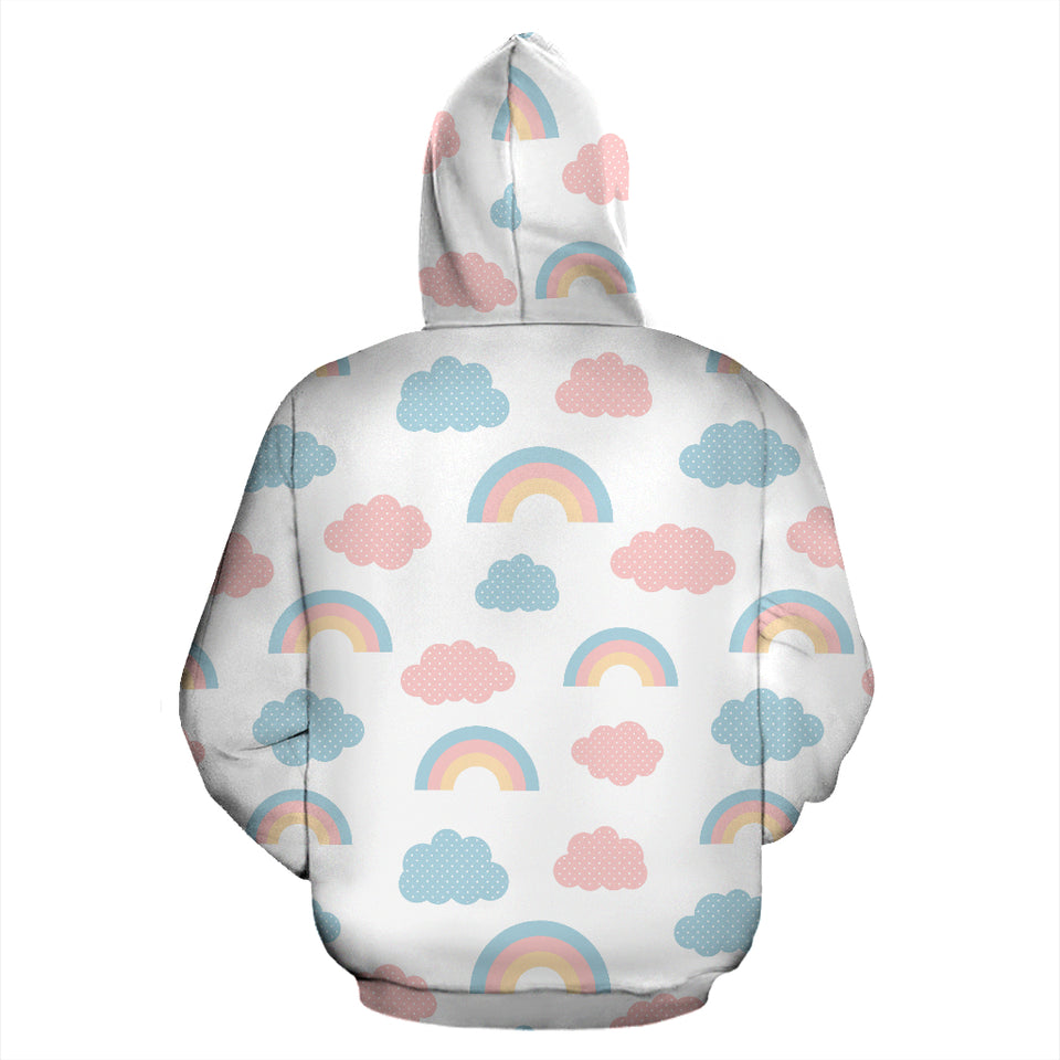 Cute Rainbow Clound Pattern Zip Up Hoodie