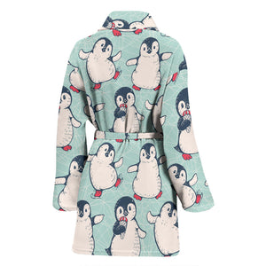 Cute Penguin Pattern Women'S Bathrobe