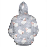 Sweet Dreams Sheep Pattern Zip Up Hoodie