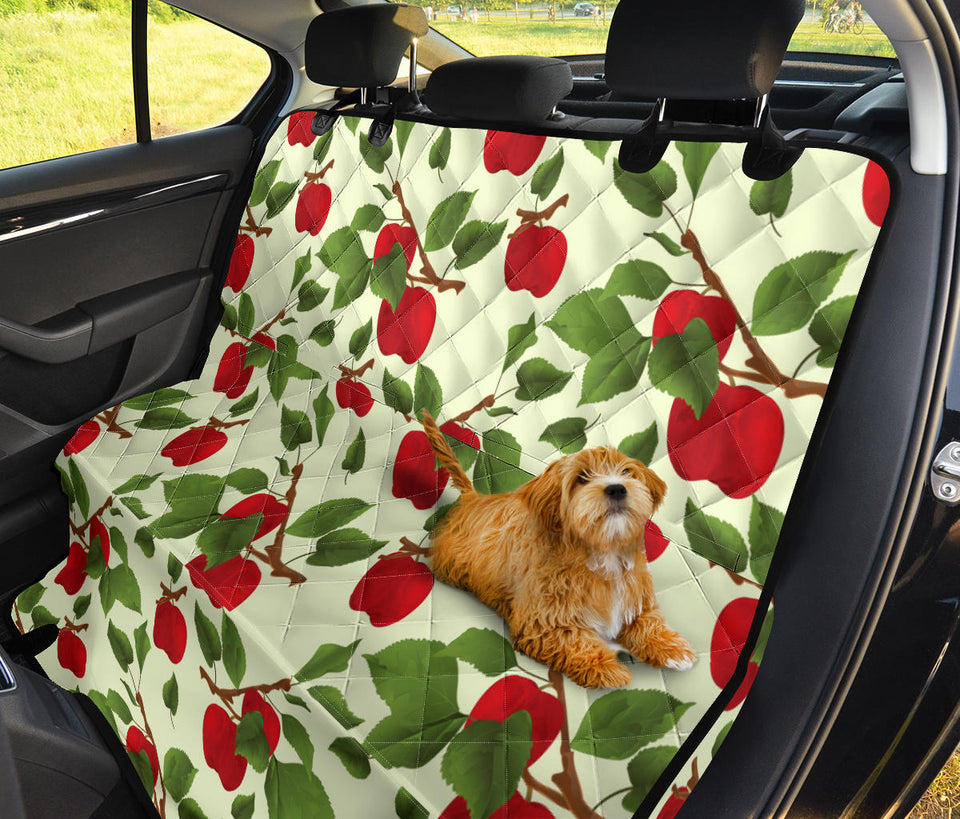 Red Apples Leaves Pattern Dog Car Seat Covers