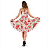 Watermelon Pattern Sleeveless Midi Dress