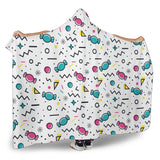 Candy Design Pattern Hooded Blanket