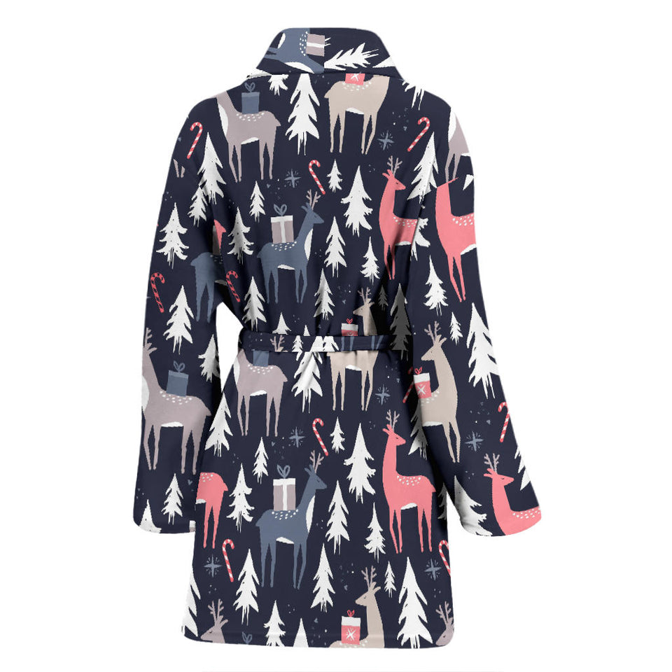 Deers Winter Christmas Pattern Women'S Bathrobe