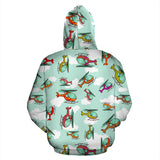 Helicopter Design Pattern Zip Up Hoodie