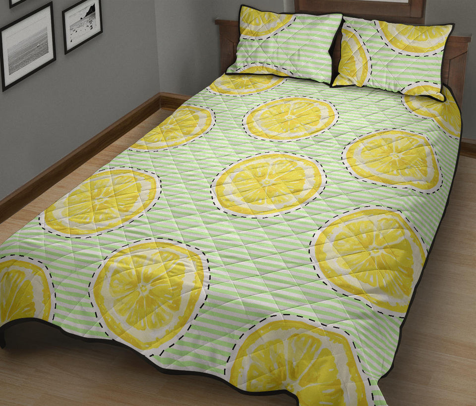 slice of lemon pattern Quilt Bed Set