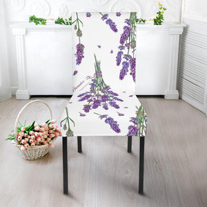 Lavender Flower Design Pattern Dining Chair Slipcover