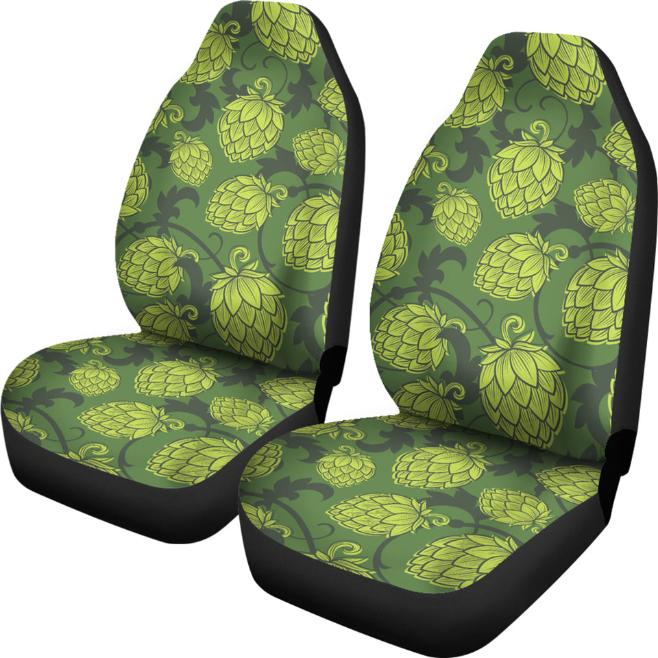 Hop Pattern Hop Cone Background Universal Fit Car Seat Covers