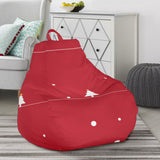 Christmas Tree Star Snow Red Background Bean Bag Cover