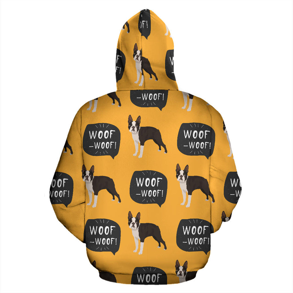 Boston Terrier Design Pattern Men Women Pullover Hoodie