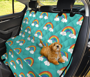 Rainbow Pattern Green Background Dog Car Seat Covers