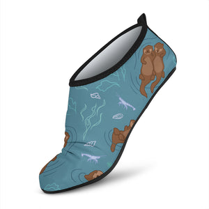 Sea Otters Pattern Aqua Shoes