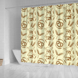 Windmill Wheat Pattern Shower Curtain Fulfilled In US