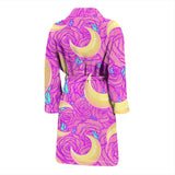 Moon Pink Rose Background Men'S Bathrobe