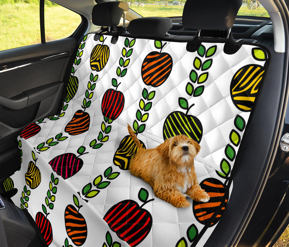 Colorful Apples Leave Zebra Stripe Dog Car Seat Covers