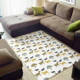 Silhouettes Of Goat And Tree Pattern Area Rug