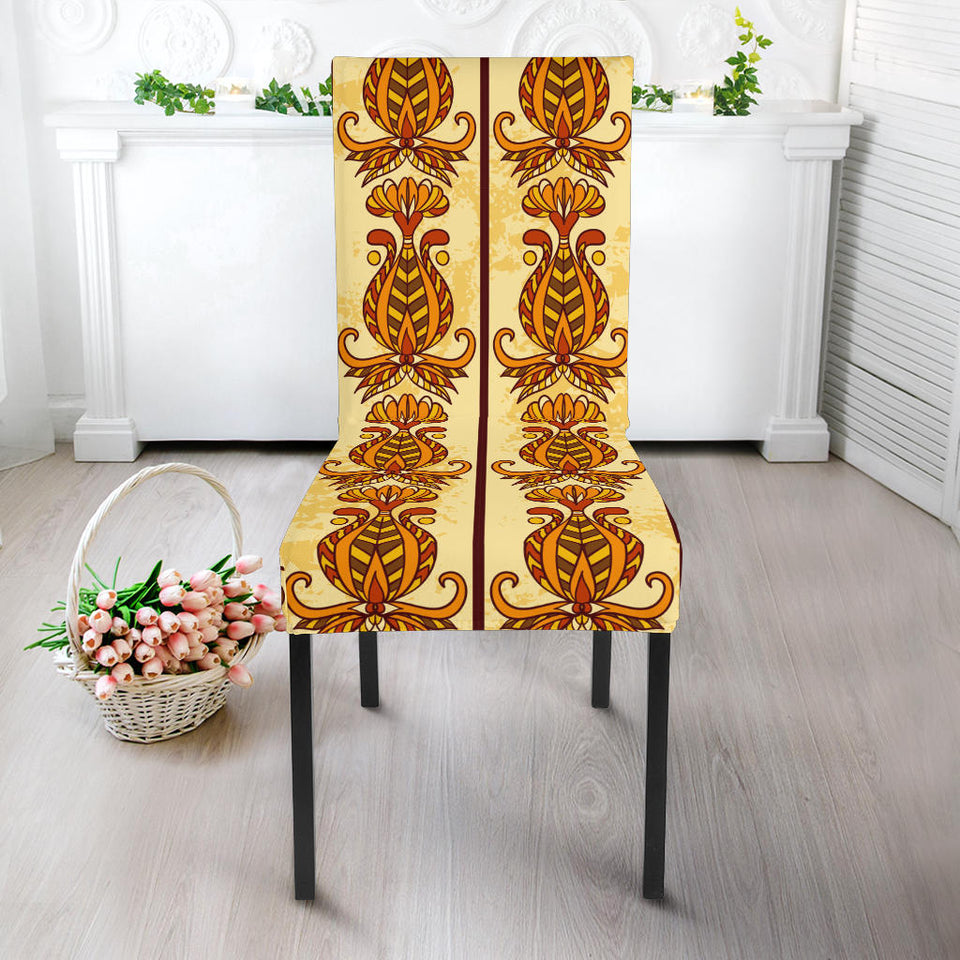 Egypt Hieroglyphics Pattern Print Design 04 Dining Chair Slipcover