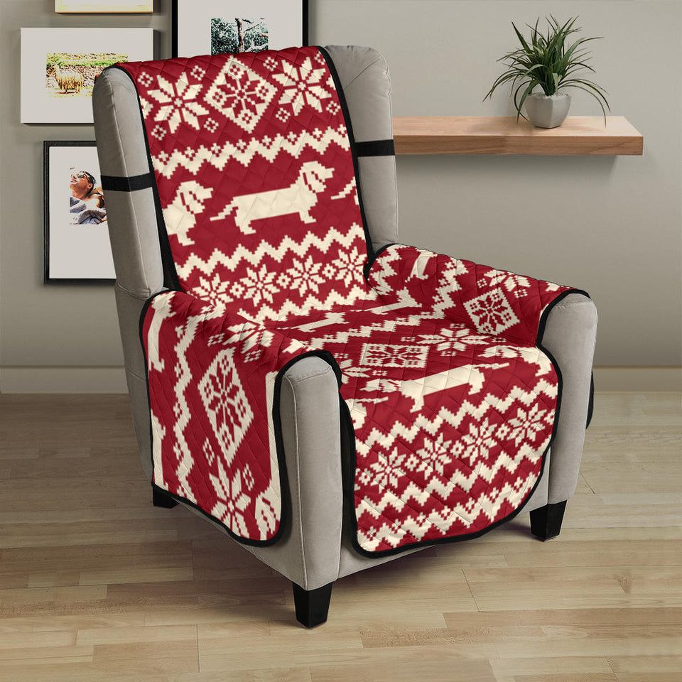 Dachshund Nordic pattern Chair Cover Protector