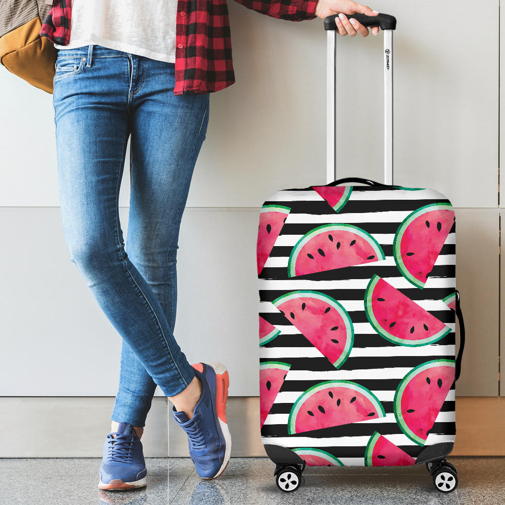 Watercolor Paint Textured Watermelon Pieces Cabin Suitcases Luggages