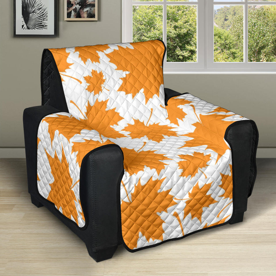 Orange Maple Leaf pattern Recliner Cover Protector