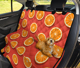 Oranges Pattern Red Background Dog Car Seat Covers