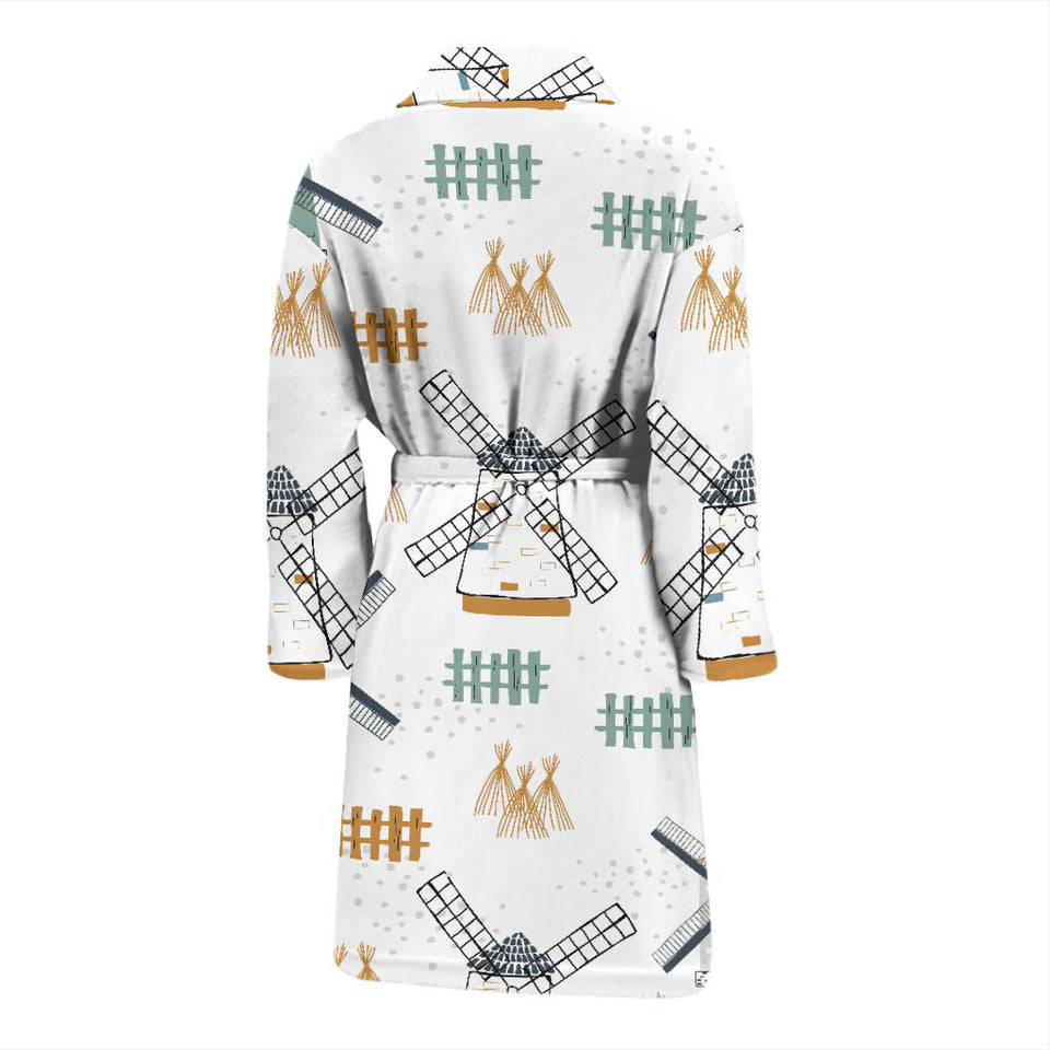Windmill Pattern Men'S Bathrobe