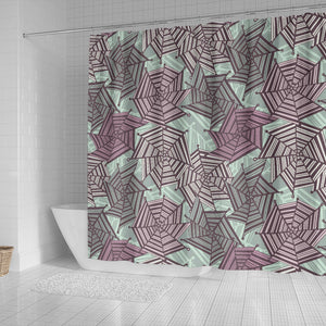 Spider Web Cobweb Design Color Pattern Shower Curtain Fulfilled In US