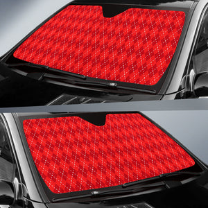 Red Argyle Car Sun Shade Auto Sun Shade