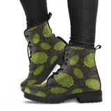 Hop Pattern Black Background Leather Boots