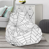 Spider Web Cobweb Pattern White Background Bean Bag Cover