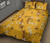 Bee flower pattern Quilt Bed Set