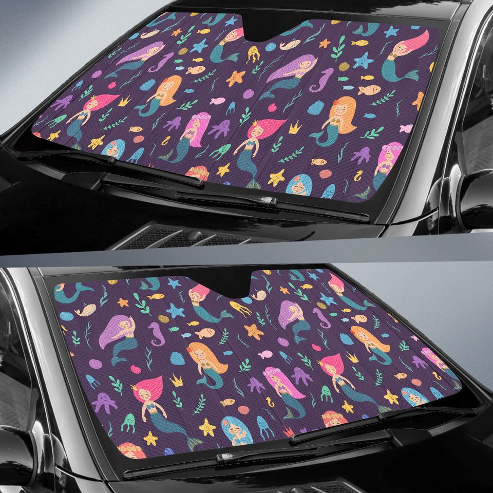 Beautiful Mermaid Fish Jellyfish Algae Other Marine World Car Sun Shade