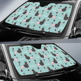 Poodle Dog Green Background Car Sun Shade