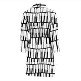 Piano Pattern Print Design 03 Men's Bathrobe