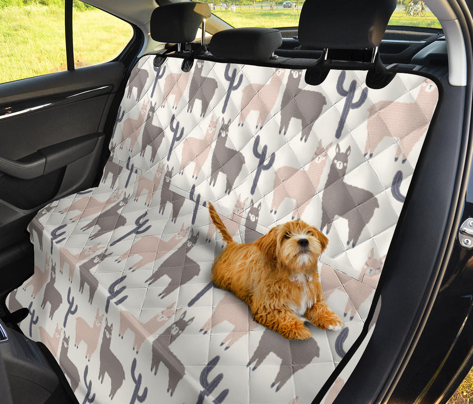 Llama Alpaca Pattern Dog Car Seat Covers