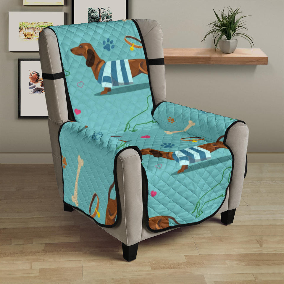 Dachshund decorative background Chair Cover Protector