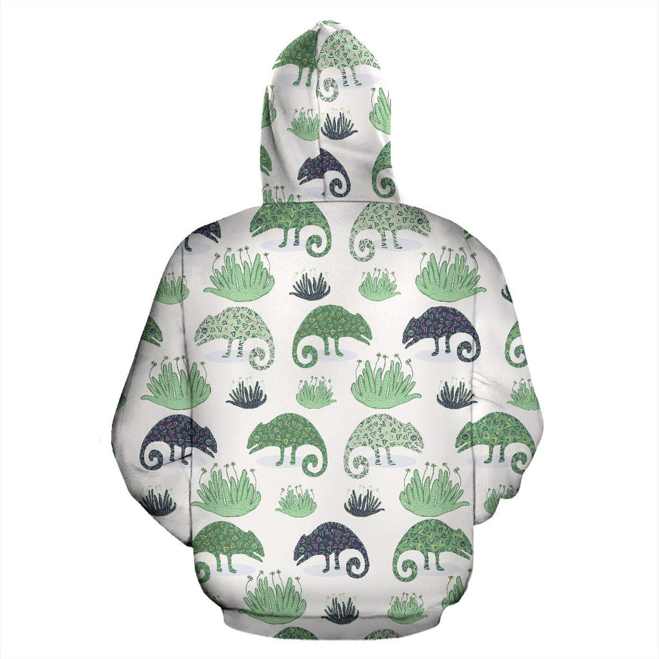 Chameleon Lizard Succulent Plant Pattern Men Women Pullover Hoodie