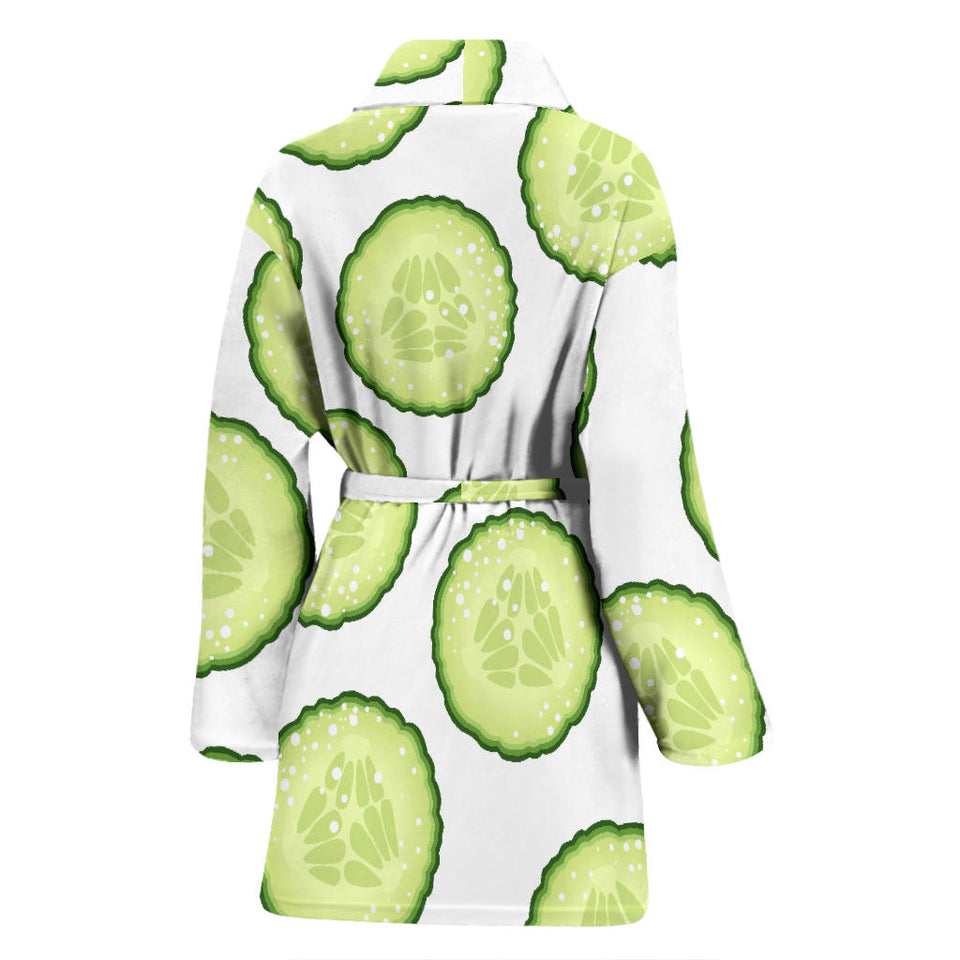 Cucumber Slices Pattern Women'S Bathrobe