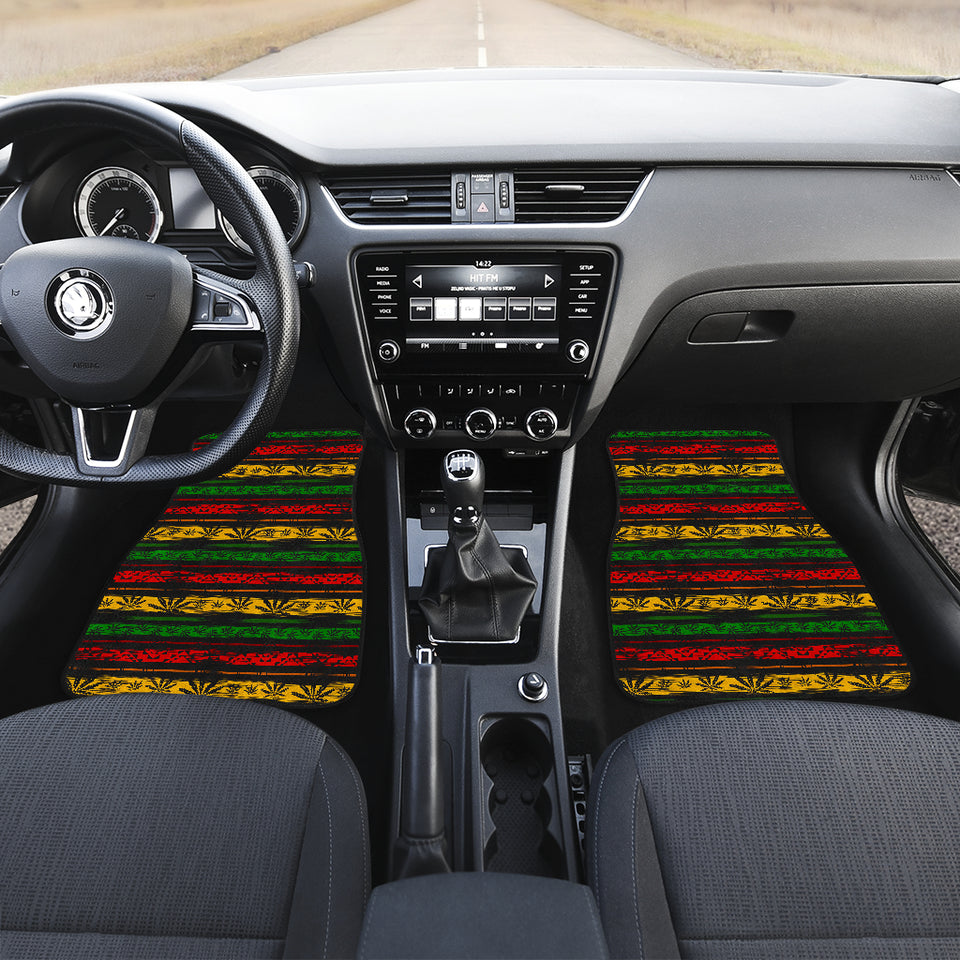 Canabis Marijuana Weed Pattern Print Design 04 Front Car Mats