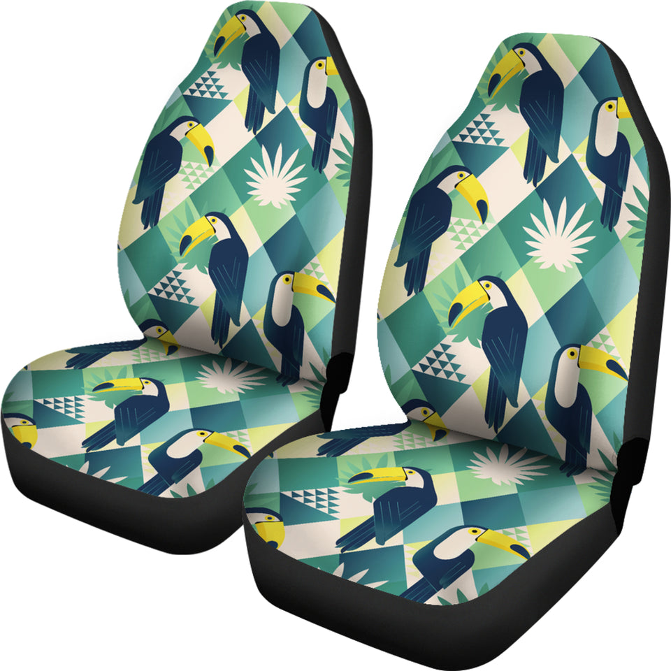 Toucan Tropical Leaves Design Pattern   Universal Fit Car Seat Covers
