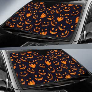 Halloween Pattern Pumpkin Background Car Sun Shade