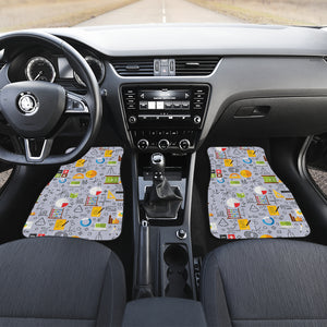 Math Pattern Print Design 04 Front and Back Car Mats