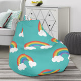 Rainbow Pattern Green Background Bean Bag Cover