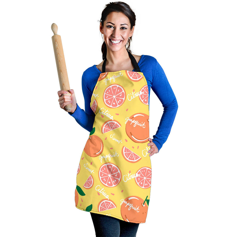 Grapefruit Yellow Background Adjustable Apron